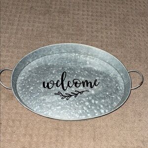 Galvanized Metal Welcome Tray